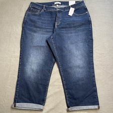 New Lane Bryant Boyfriend Capri Jeans 18 Womens Midrise Stretch Signature Dark