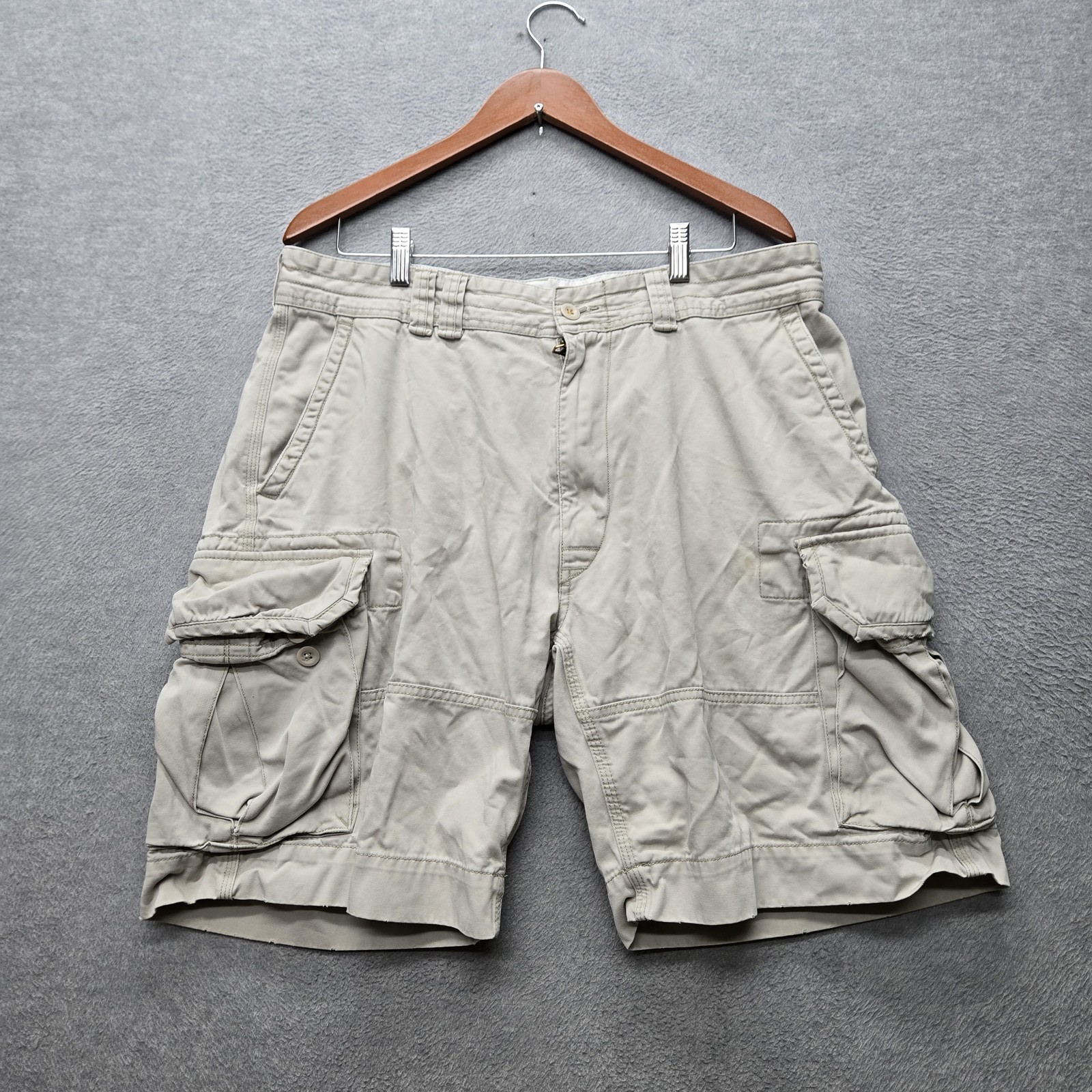 VINTAGE Polo Ralph Lauren Men Shorts 36 Beige Cargo Twill Utility