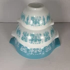 3 Pyrex AMISH BUTTERPRINT Cinderella Mixing Nesting Bowl Set 441• 443• 444