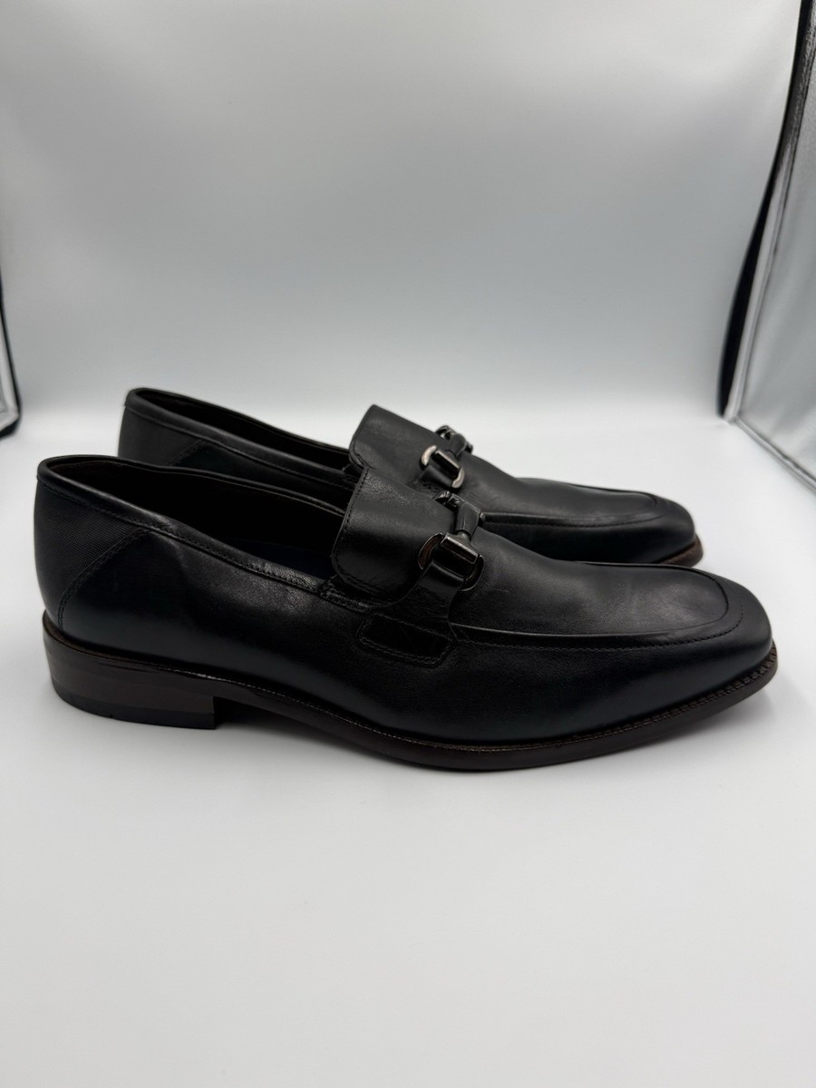 New Johnston and Murphy Archer Bit Loafer Mens Black Leather 