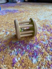 LOVEVERY Wooden Rolling Bell Montessori rattle toy The Charmer Play Kit 3-4 mos