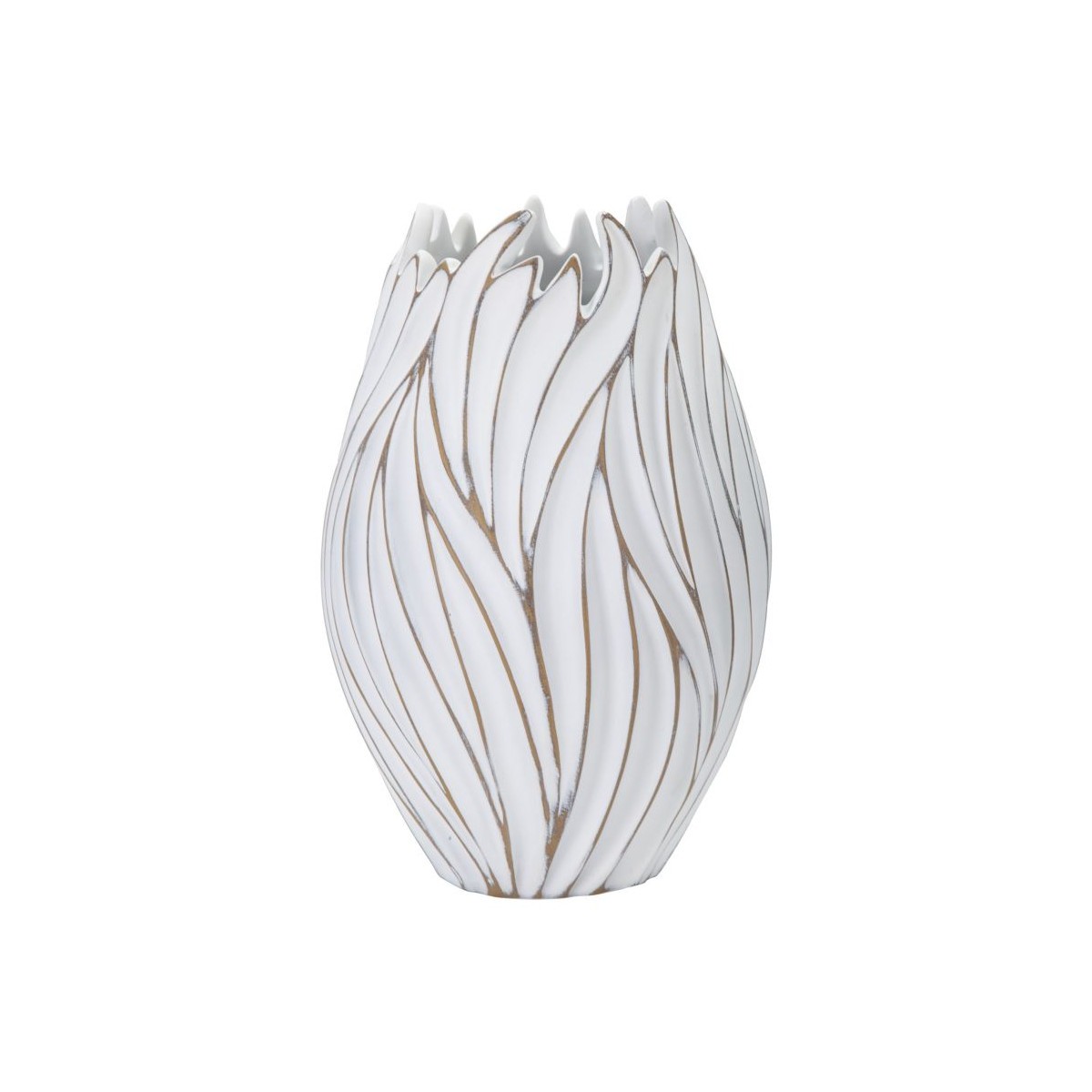 Vase en relief Honduras 41cm blanc en céramique haut de gamme