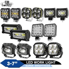 Pair LED Work Lights Bar Flood Spot Lamps Driving Offroad Car Truck ATV SUV 12V