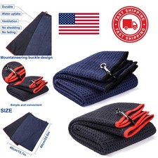 Waffle Pattern Microfiber Golf Towels 2 Pack 16 Inch x 24 Inch Machine Washable