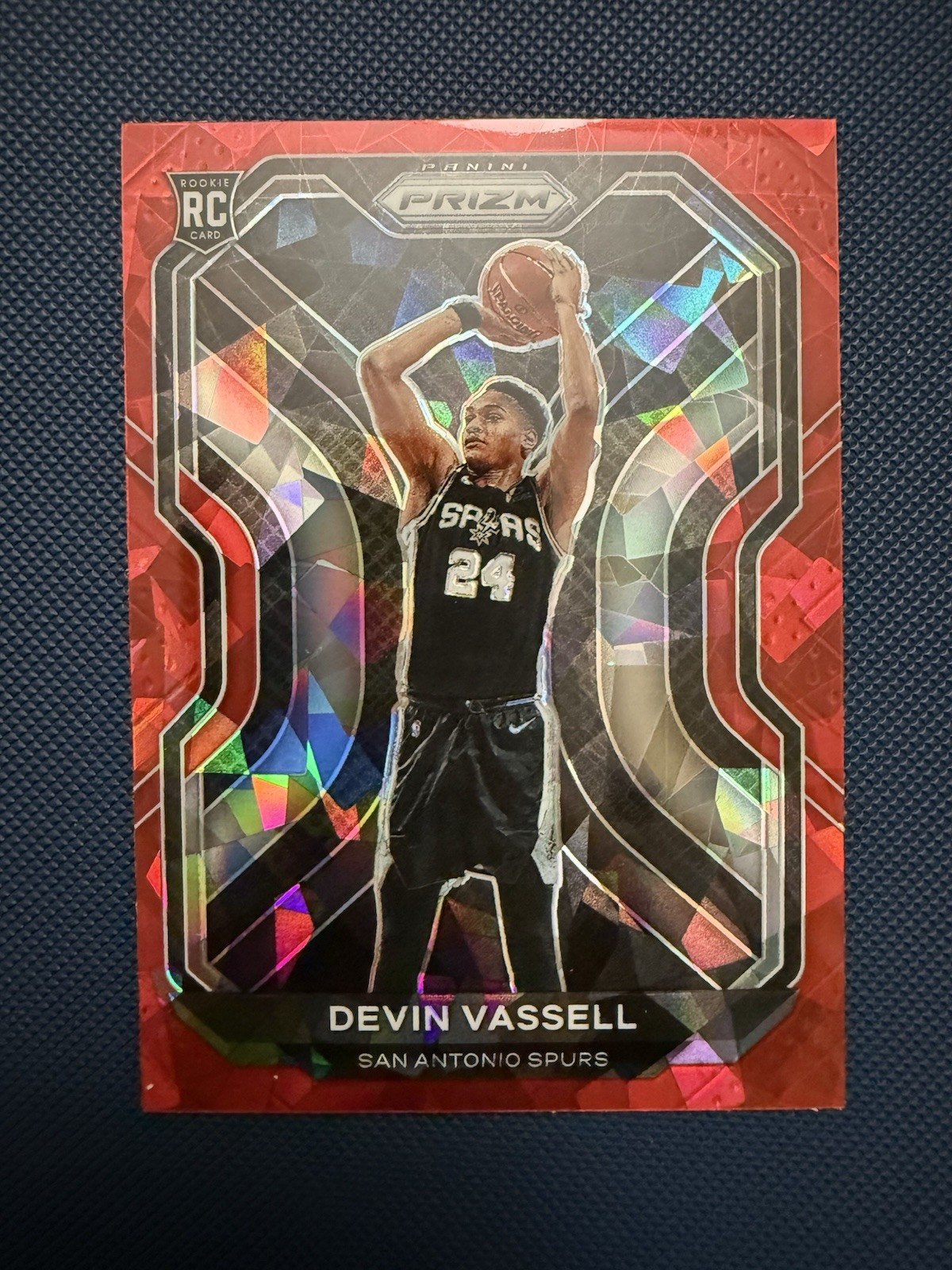 2020-21 Panini Prizm DEVIN VASSELL #252 (RC) Rookie "Red Cracked Ice" Spurs EX!