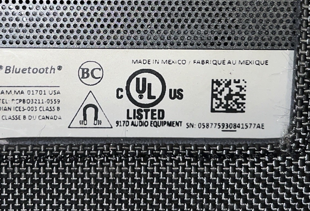 Bose Soundlink Bluetooth Mobile Speaker II (404600) Tested With Charger