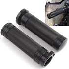 Pair 1" Handlebar Hand Grips Black Fit For Harley Touring Dyna Sportster Softail