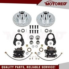 For Ford 37- 46 47 48 Spindle Disc Brake Kit 5 On 4-12 Drilledslotted Rotors