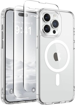Magnetic for iPhone 14 Pro Max Case, 2 Screen Protector & 2 Camera Cover, Slim