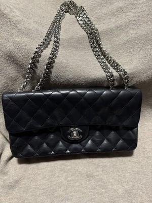 Rare & Vintage Authentic 10 Inch (medium) Chanel Bag With Double Bijoux Chain