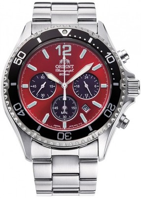 ORIENT Mako Solar Chrono Feuerrot RA-TX0207R10Bbr />Herrenuhr Chronograph