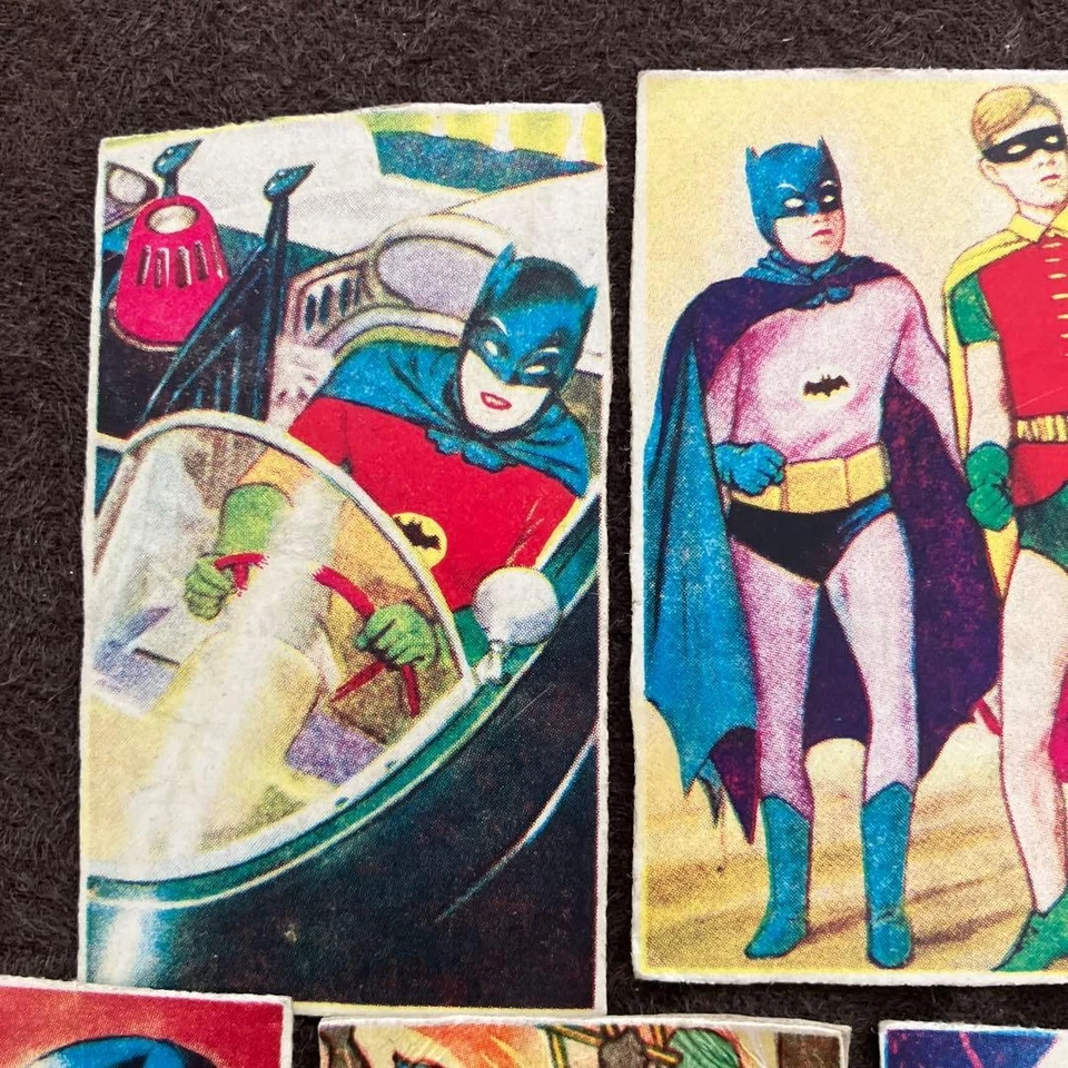 Batman Robin Vintage Menko Cards 7 Piece Lot Japan - Photo 2/4