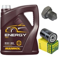 MotoröL Filter Set Mannol 5W-30 5 Liter + Schraube FüR VW Transporter IV Bus