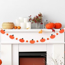 Halloween Banner Fall Felt Ball Garland with Pumpkin