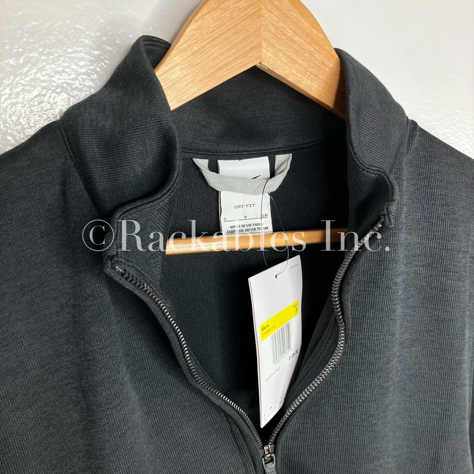 Blusa suéter de golfe DH0986-010 Nike Dri-FIT Player masculina meio zíper preta tamanho pequeno - Imagem 2 de 4