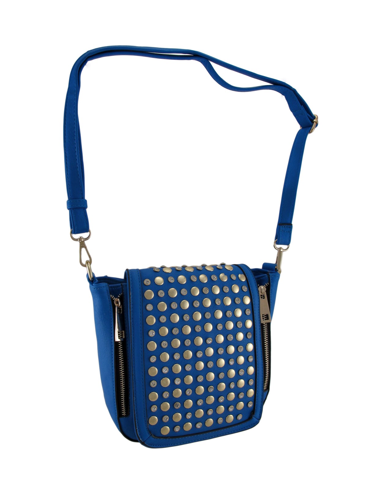 Zeckos Rhinestone Studded Expandable Shoulder Bag with Removable Strap
