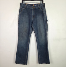 Carhartt Jeans Men 32x32 Jeans Blue Carpenter Straight Leg Relaxed Fit Work Wear