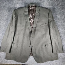 Joseph & Feiss Gold Luxury Wool Green Houndstooth Blazer Men's 60L Big Man Style