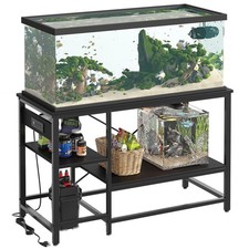 55 Gallon Fish Tank Stand with Power Outlet, 49x13 Metal Aquarium Stand with ...