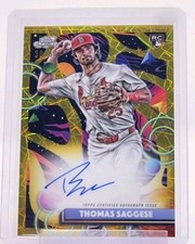 THOMAS SAGGESE 2025 TOPPS COSMIC CHROME ROOKIE GOLD RC AUTO Autograph /50 Laser
