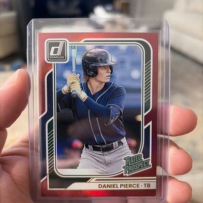 2026 Panini Donruss Rated Prospect Daniel Pierce Red /250 #166 Rays Rookie RC
