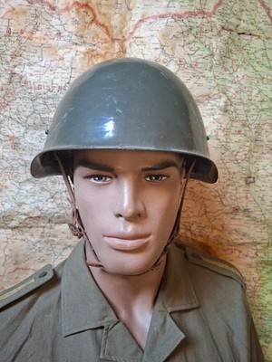 Original Hungarian M53 Helmet with Adjustable Leather Liner & Chin Strap
