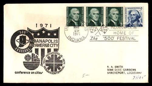 Mayfairstamps EE. UU. 1971 Indls 500 Festival Indls Sesquicentenario Cubierta at_4264