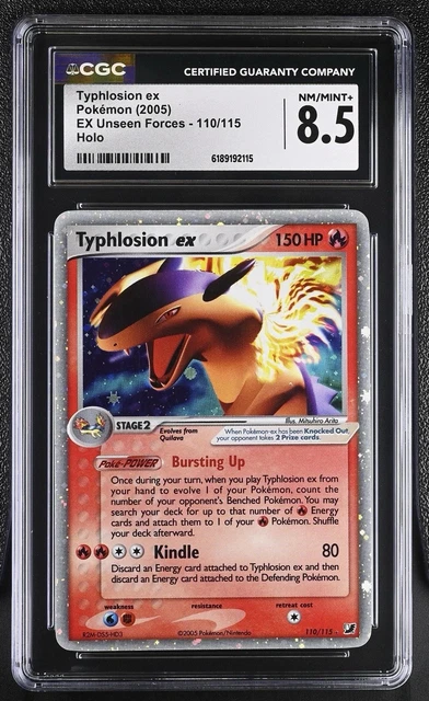 CGC 8.5 Typhlosion EX 110/115 EX Unseen Forces Holo Pokemon Card