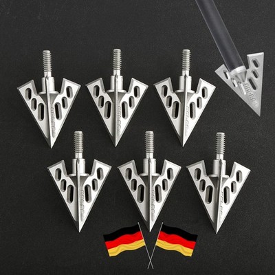 6X Bogenschießen Pfeilspitzen Jagdspitzen 100Gr Klingen Schraubpunkt Bogen Jagd