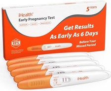 IHealth Pregnancy Test 5-Pack Value Kit - Ultra Sensitive Early Detection 10mIU/