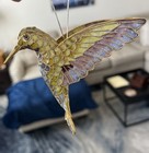 Cloisonne Hummingbird Enamel Ornament Multi Colored Enamel Gold Purple Green