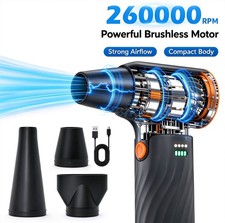 Cordless Electric Compressed Air Duster 260000RPM Powerful Computer Car Cleaning