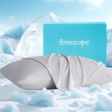 Cooling Pillow Cases Queen Size Set of 2 20 x 30 Misty Gray Breescape BlendTek