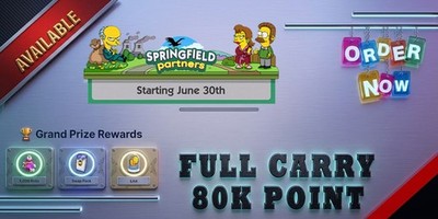 Springfield PARTNERS EVENT Monopoly-Go  FULL CARRY 80K+ POINTS 12 - 24 Hours 