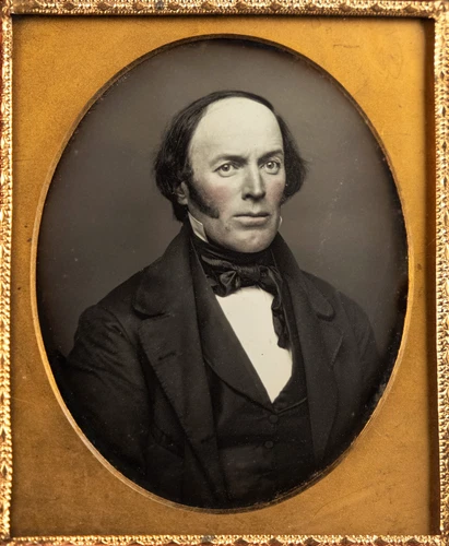 Berg 1-102 Rare "Stealing Eggs" 1/6 Plate Union Case, Daguerreotype Wealthy Man