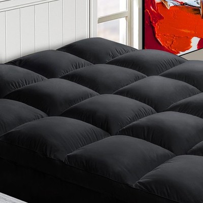 Extra Thick California King Mattress Topper - Plush Pillow Top, Deep Pocket (Grey)