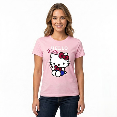 Hello Kitty College Schule Team Spaß süße Pose klassisch offizielles Damen T-Shirt