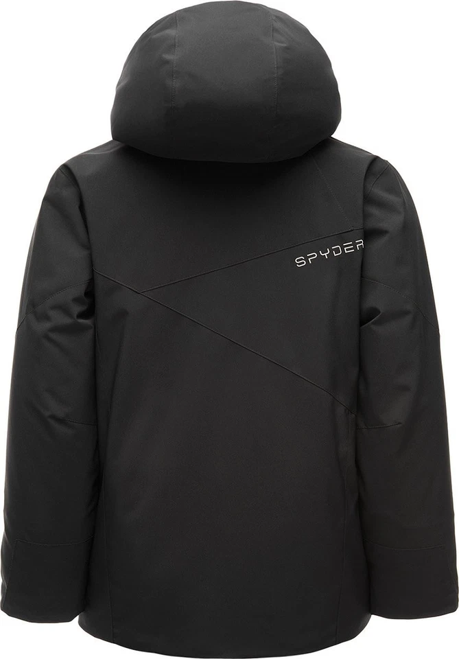 Chaqueta de esquí Spyder Ambush juvenil abrigo de invierno con capucha niños talla 12-14 grande negro Foto 2 de 4