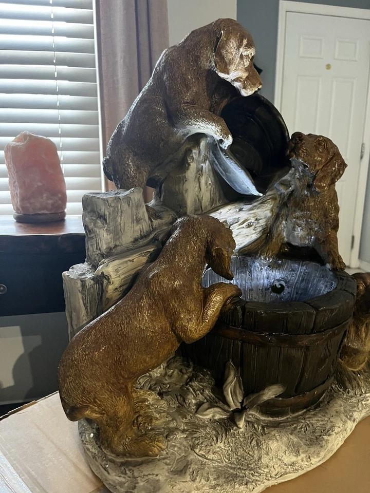 Diseño Toscano - Cubo para Cachorro Verter Piedra Resina Unida Fuente de Jardín Foto 3 de 4