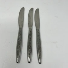 Ekco Home NICOLE Stainless Floral EHP Japan Silverware Lot Of 3 Butter Knives