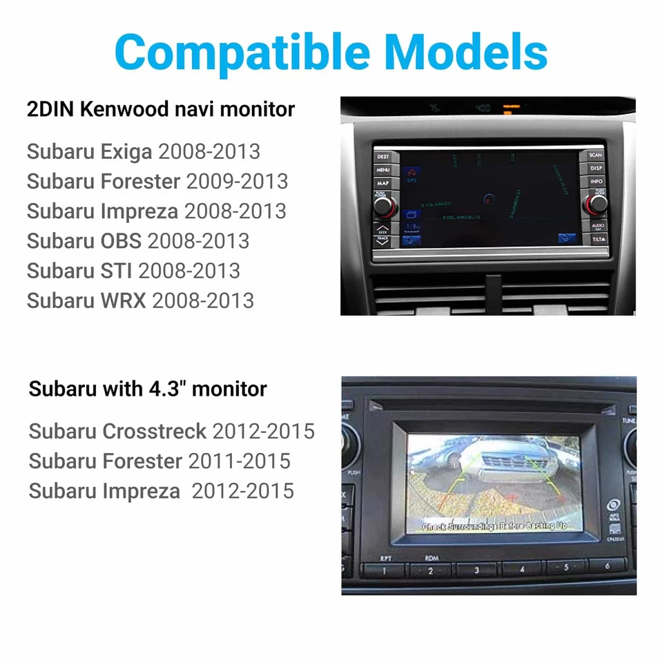 Subaru Outback Forester Impreza Reverse Camera Kit With 8 Pin Cable Wire Harness - Image 2 of 4