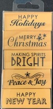 Recollections Christmas Peace  Joy New Year Rubber Stamp Set