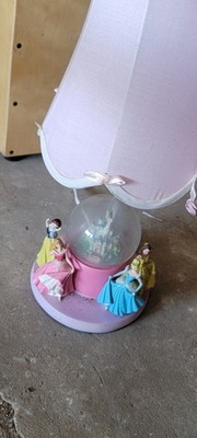 Disney Cinderella Princess Lamp with Pink Shade and Snow Globe