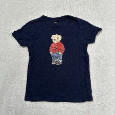 Polo Ralph Lauren Bear Graphic T-Shirt Boys 6 Blue Short Sleeve
