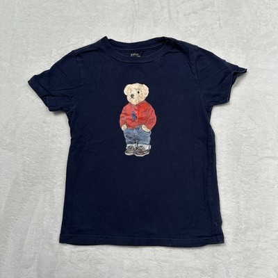 Polo Ralph Lauren Bear Graphic T-Shirt Boys 6 Blue Short Sleeve
