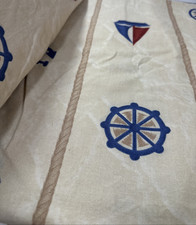 Nautical Cotton Cream Fabric 2 Yards 58" Wide Sailboats Anchors