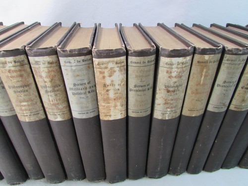 Honore de Balzac 20 Volumes 1899 Antique Distressed Décor Book Set - Picture 6 of 24