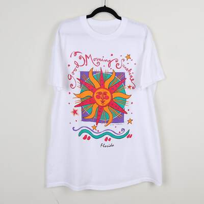 Vintage 90s Good Morning Sunshine Florida 1994 Cute Comfy Sun Star Celestial XL