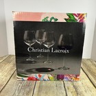 New ListingChristian Lacroix Set Of 4 Wine Glasses 22Oz Floral Box Design Elegant Glassware