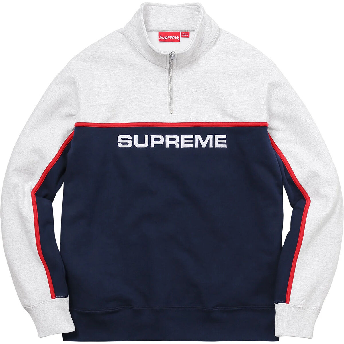 Supreme 2-Tone Half Zip Sweatshirt Navy FW17 (FW17SW16 Supreme 2-Tone Half Zip Sweatshirt Navy FW17 (FW17SW16